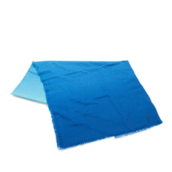 Louis Vuitton LV Gradient Scarf Large Stole M73926 Blue Wool Women's LOUIS VUITT - Picture 1 of 4